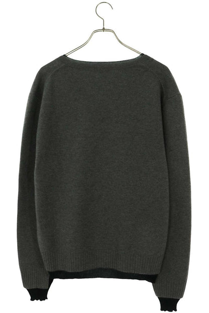Miu Miu Layered Design Cashmere Silk Grey Navy Size 42