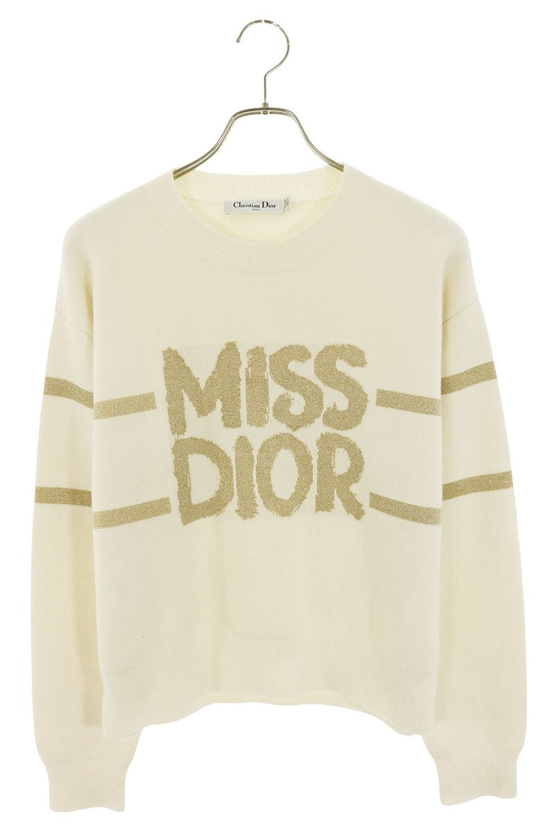 Dior MISSDIOR Cashmere Wool Blend White Gold Size 38
