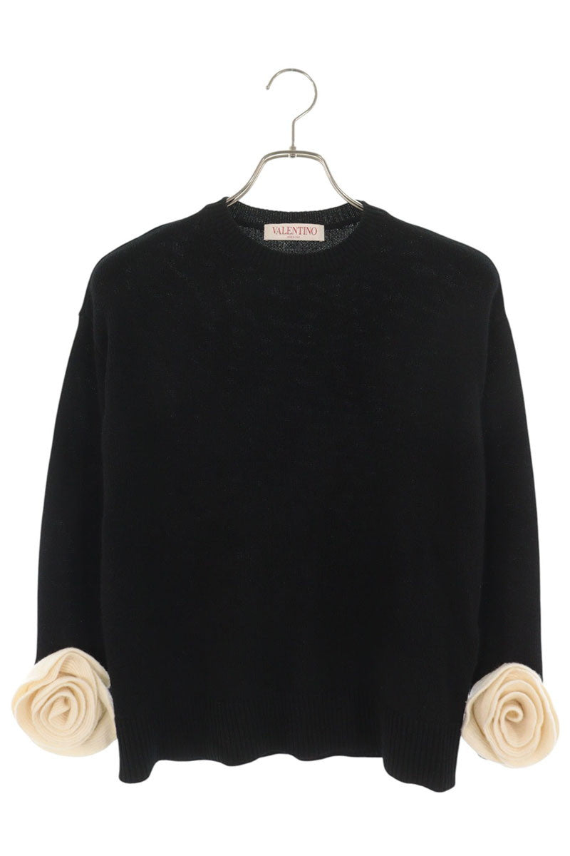 Valentino Floral Applique Wool Knit Sweater & White Size XXS