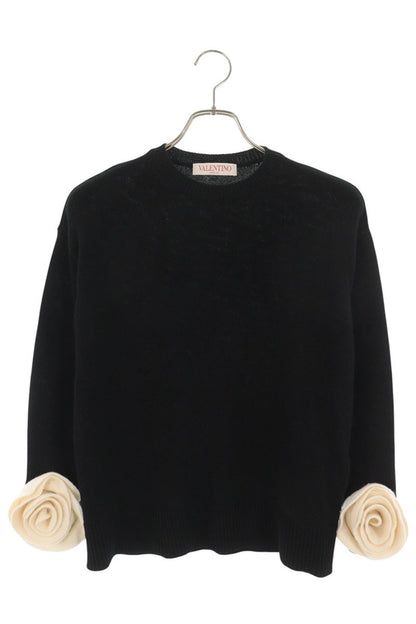 Valentino Floral Applique Wool Knit Sweater & White Size XXS