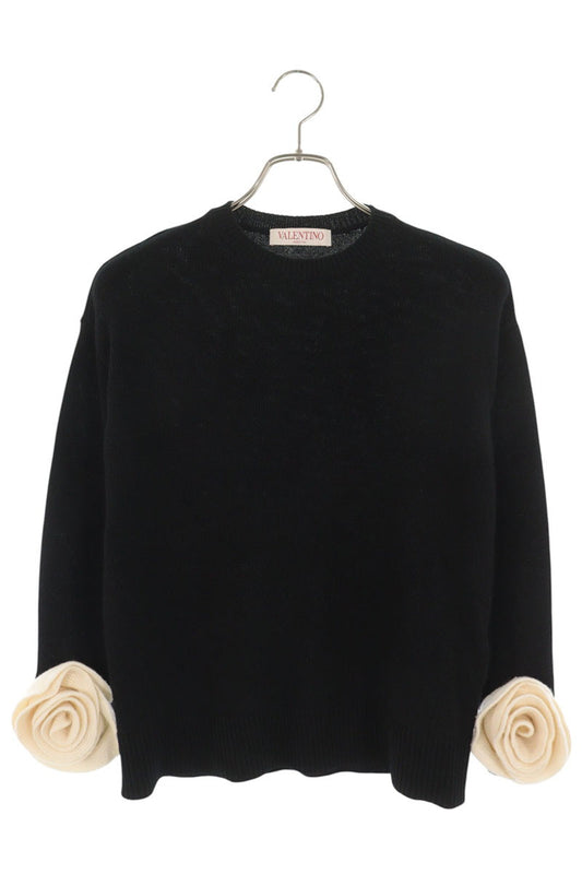 Valentino Floral Applique Wool Knit Sweater & White Size XXS