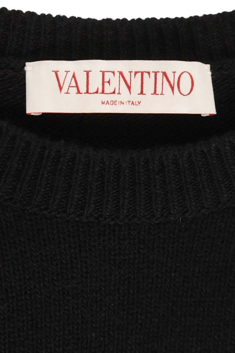 Valentino Floral Applique Wool Knit Sweater & White Size XXS