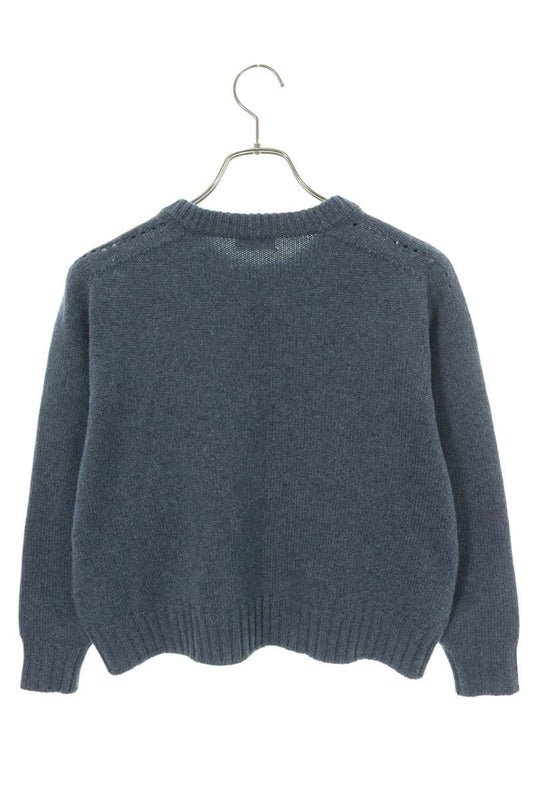 Celine Blue Triomphe Embroidered Cashmere Sweater