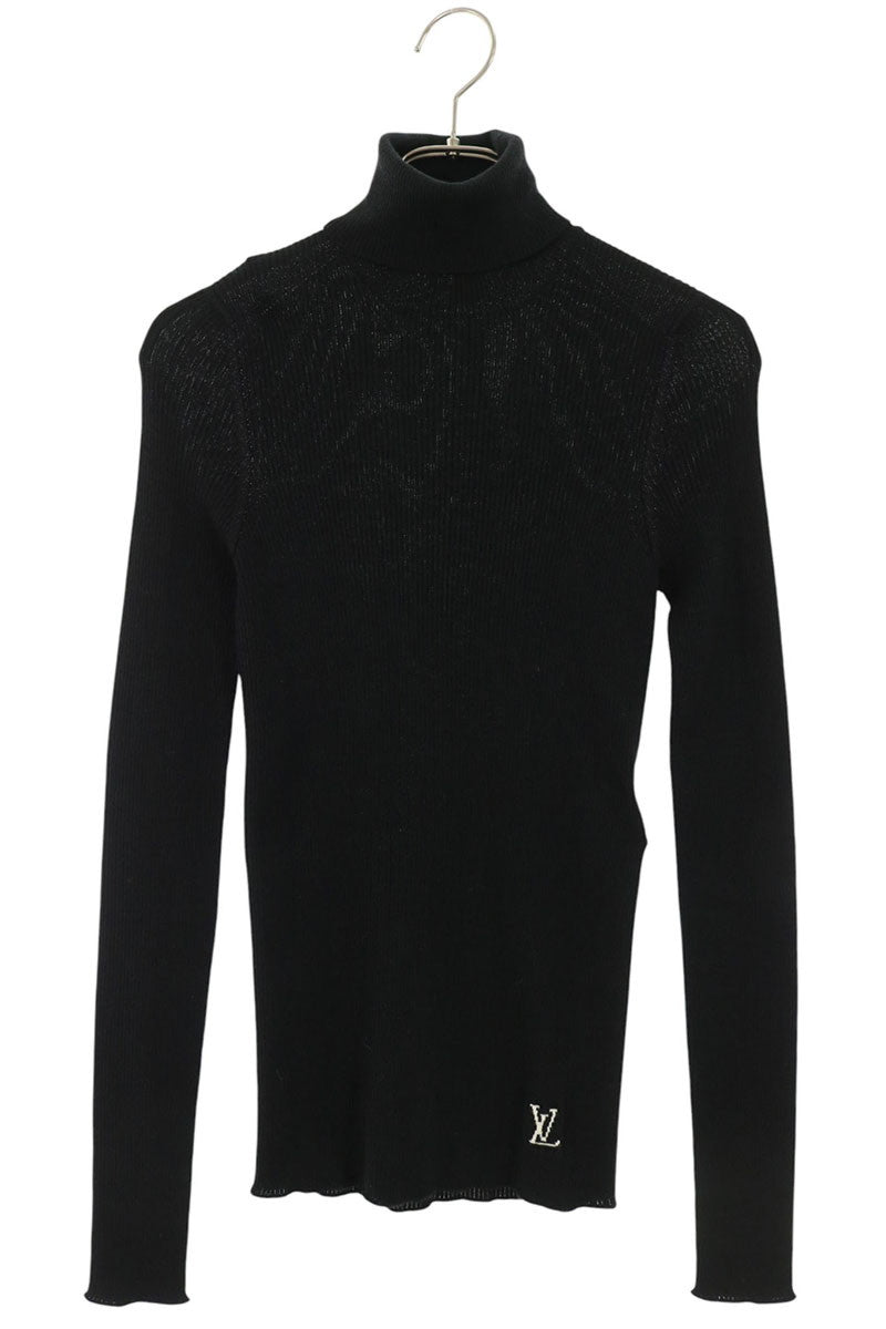 Louis Vuitton LV Logo High Neck Wool Sweater Black Size XS