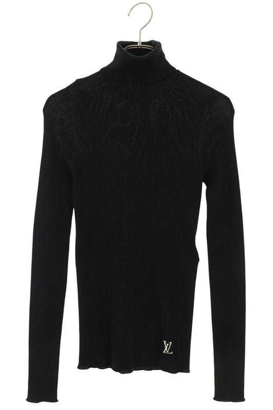 Louis Vuitton LV Logo High Neck Wool Sweater Black Size XS