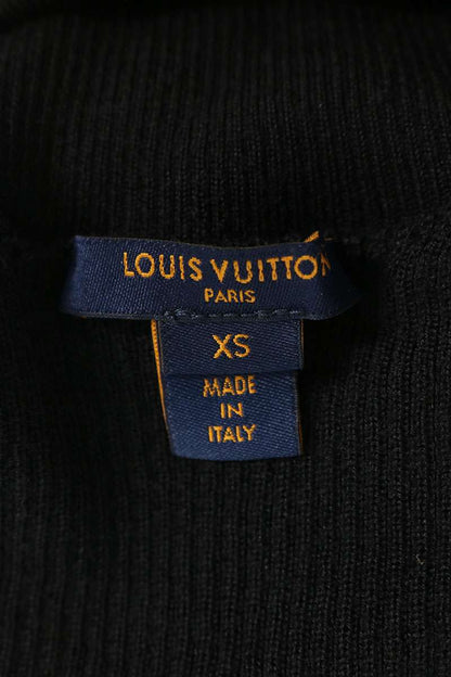 Louis Vuitton LV Logo High Neck Wool Sweater Black Size XS