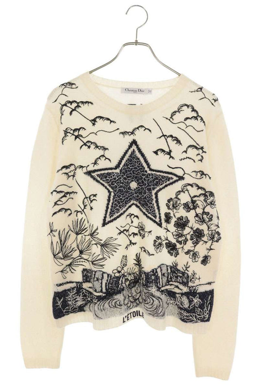 DIOR L'ETOILE Embroidered Off-White Navy Size 44