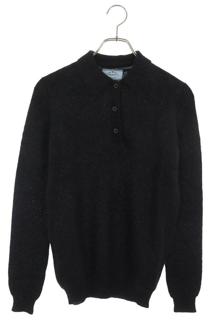 Prada Black Mohair Polo Knit Size 36