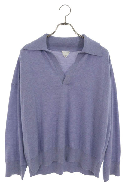 Bottega Veneta Oversize BV Embroidered Polo Purple Size S