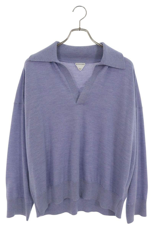 Bottega Veneta Oversize BV Embroidered Polo Purple Size S