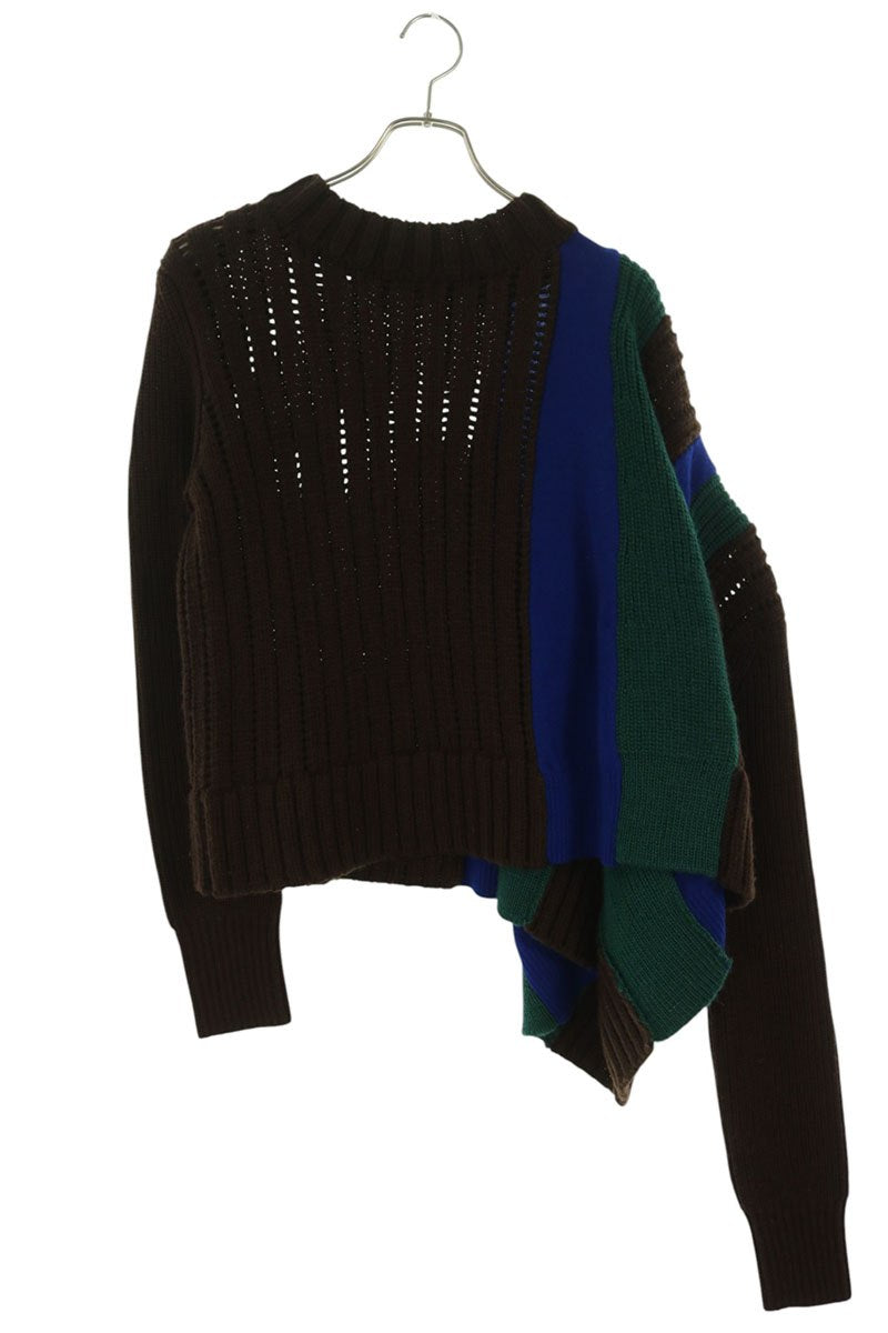 Sacai Asymmetric Pullover Wool Sweater Multi Size 2