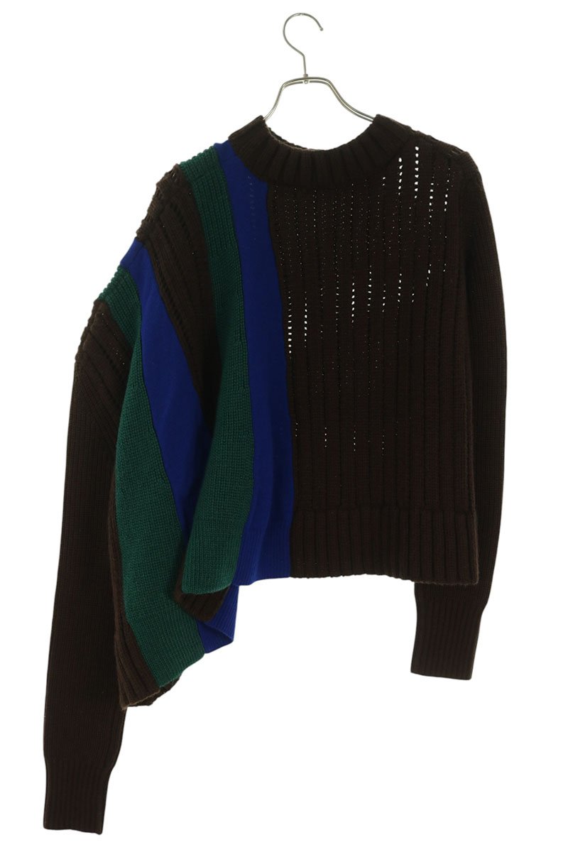Sacai Asymmetric Pullover Wool Sweater Multi Size 2