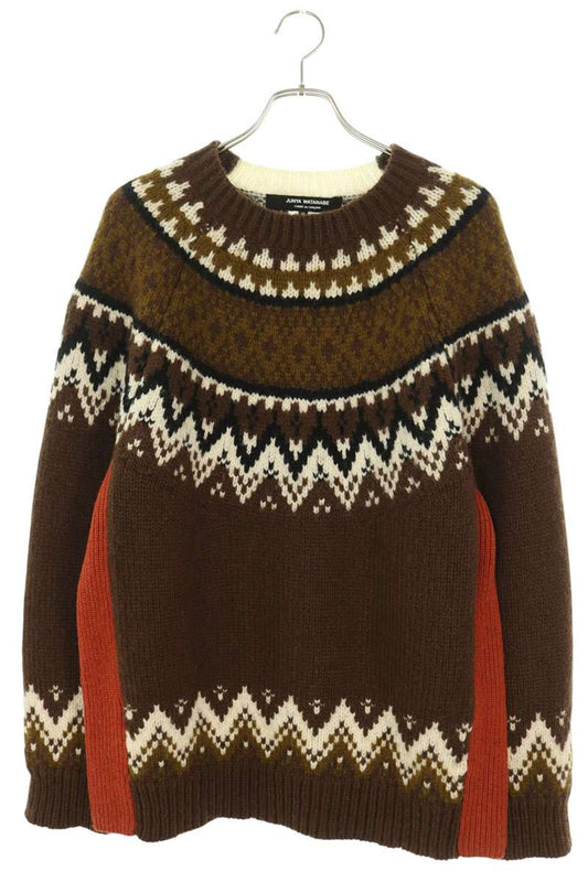JUNYA WATANABE 21AW Wool Mohair Pattern Sweater Brown Size S