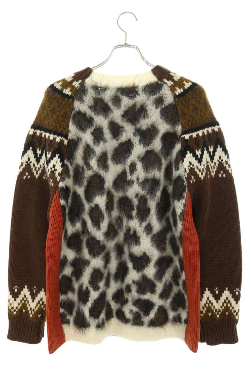 JUNYA WATANABE 21AW Wool Mohair Pattern Sweater Brown Size S
