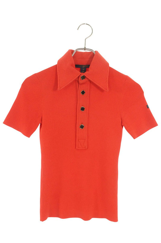 Louis Vuitton Red Logo Button Short Polo Shirt Size XS