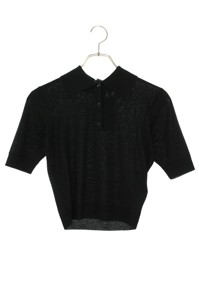 Saint Laurent Paris Black Wool Knit Sleeve Polo Size XS