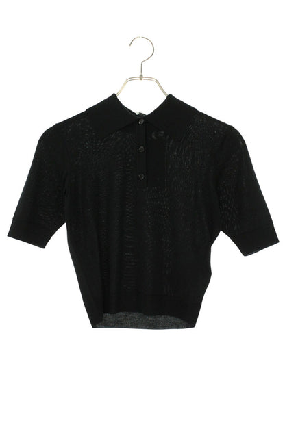 Saint Laurent Paris Black Wool Knit Sleeve Polo Size XS