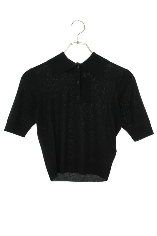 Saint Laurent Paris Black Wool Knit Sleeve Polo Size XS