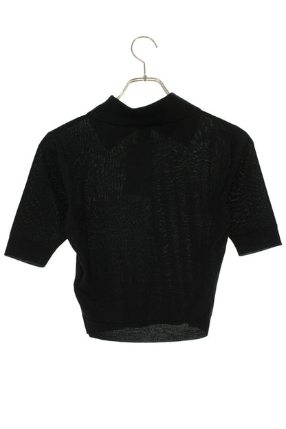 Saint Laurent Paris Black Wool Knit Sleeve Polo Size XS