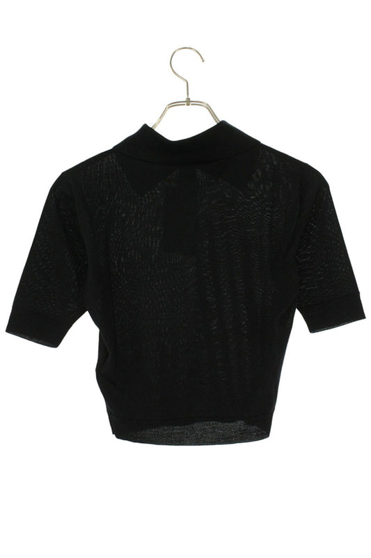 Saint Laurent Paris Black Wool Knit Sleeve Polo Size XS