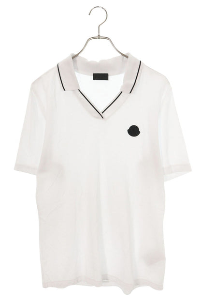 Moncler White Cotton Patch Short Sleeve Polo Shirt Size XL