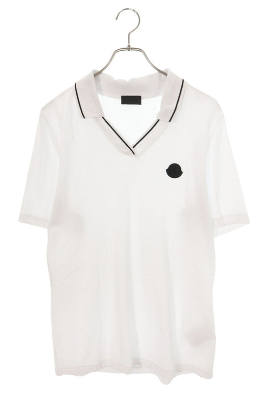 Moncler White Cotton Patch Short Sleeve Polo Shirt Size XL