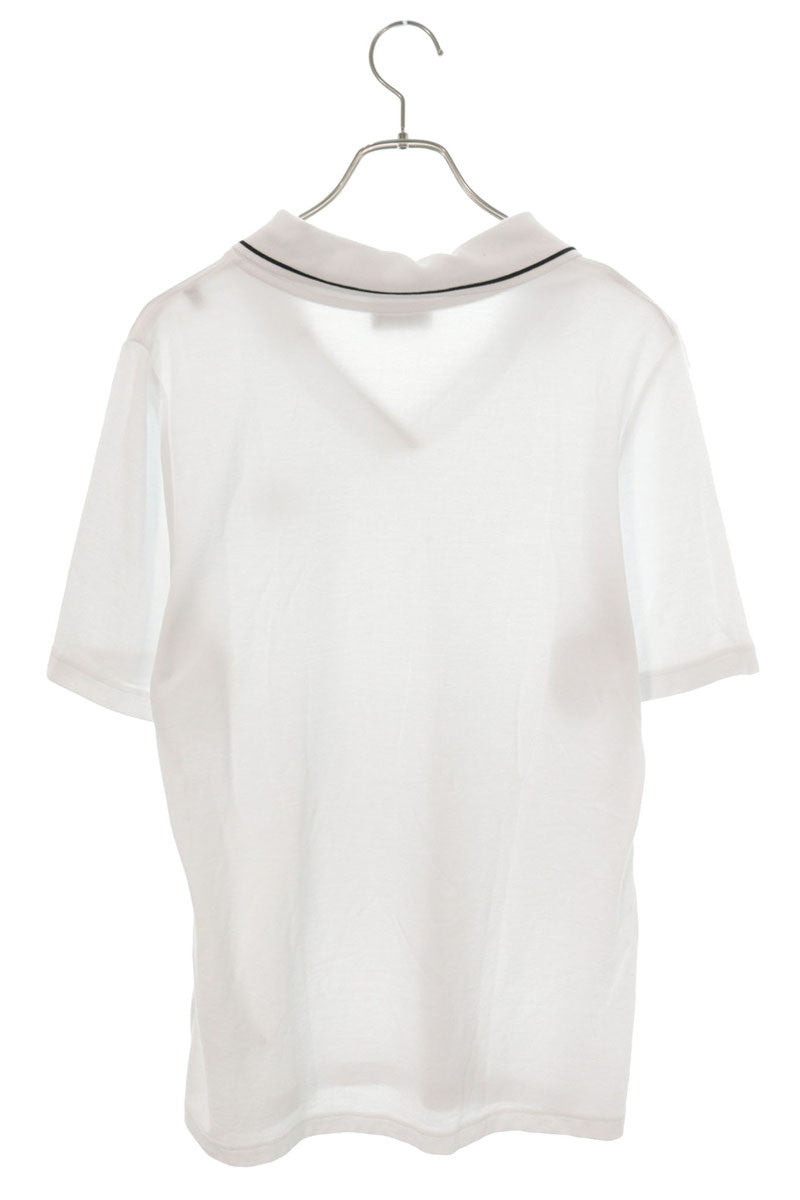 Moncler White Cotton Patch Short Sleeve Polo Shirt Size XL