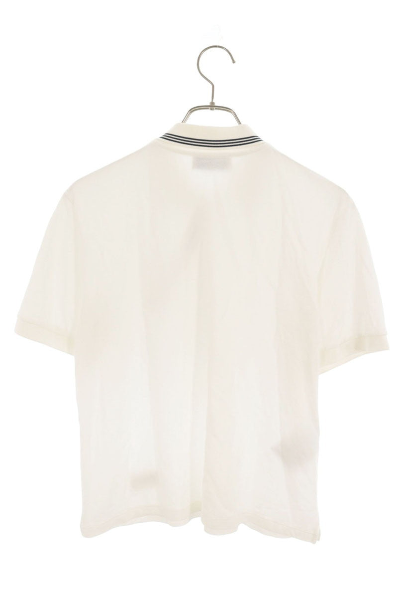 Miu Miu Logo Patch Zip Detail Short Polo White Size XS