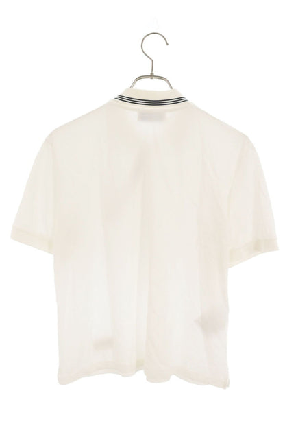 Miu Miu Logo Patch Zip Detail Short Polo White Size XS