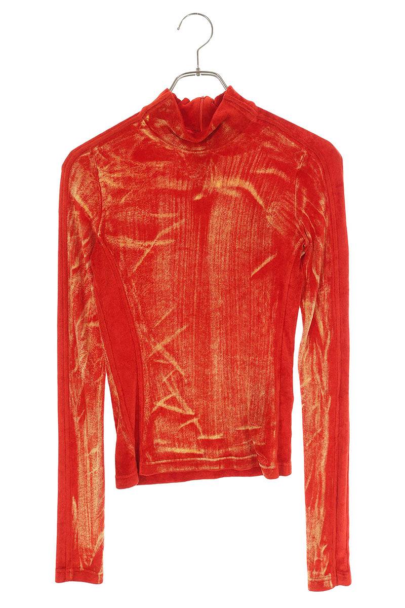 Diesel T-SLIMY TOP Red Mock Neck Long Sleeve Top Size S