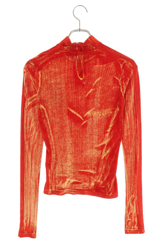 Diesel T-SLIMY TOP Red Mock Neck Long Sleeve Top Size S