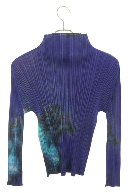 PLEATS PLEASE 16SS Space Print Pleated Long Sleeve Top Blue Size L