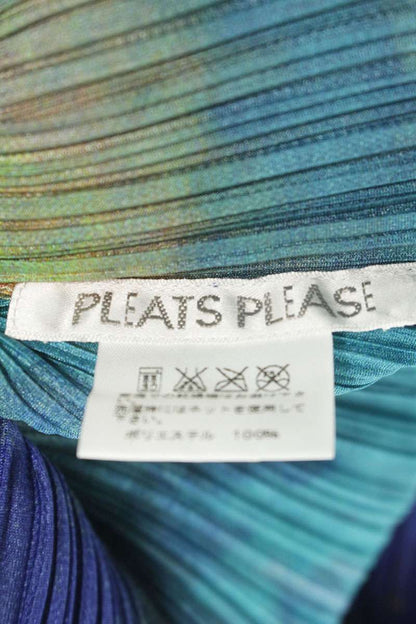 PLEATS PLEASE 16SS Space Print Pleated Long Sleeve Top Blue Size L