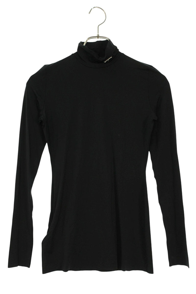 Prada Black Triangle Logo Stretch Long Sleeve Top Size 38
