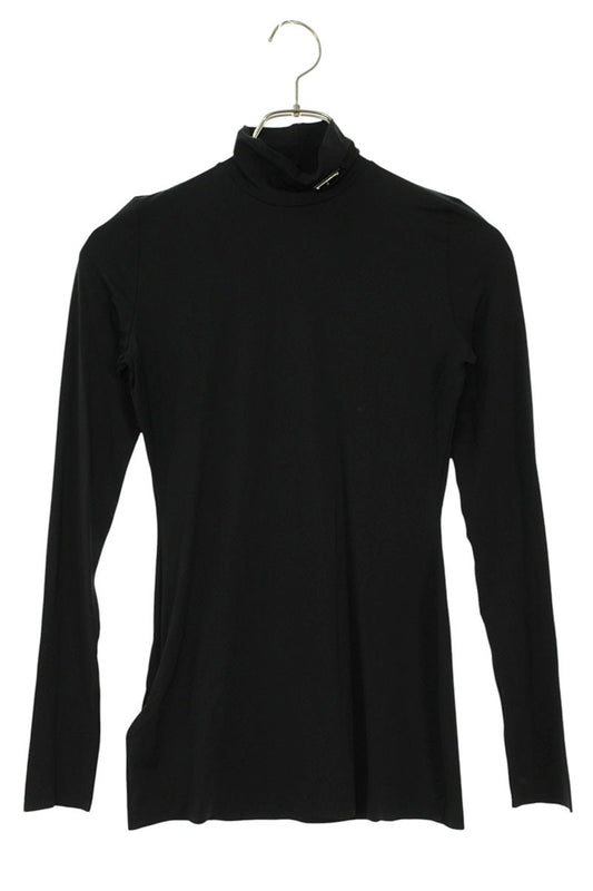 Prada Black Triangle Logo Stretch Long Sleeve Top Size 38