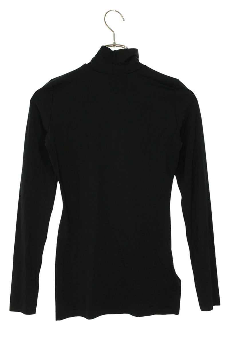 Prada Black Triangle Logo Stretch Long Sleeve Top Size 38