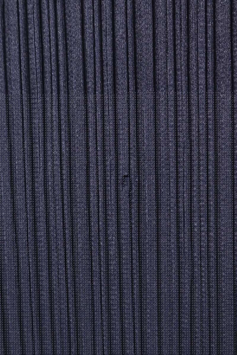 Vintage High-Neck Pleated Long Sleeve Shirt Navy Size 3