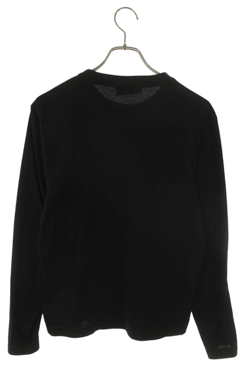Miu Miu Black Cotton Logo Patch Long Sleeve Top Size XS