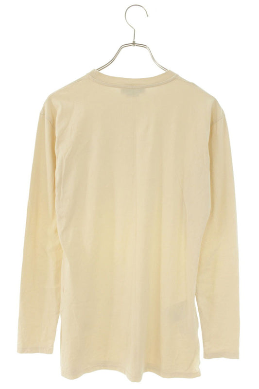 Miu Miu Light Beige Cotton Logo Patch Sleeve Top Size XS