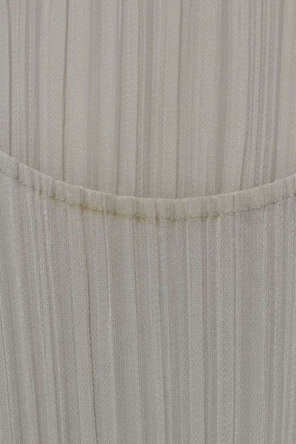 Issey Miyake Pleats Please Pleated Long Sleeve Top Light Gray Size 3