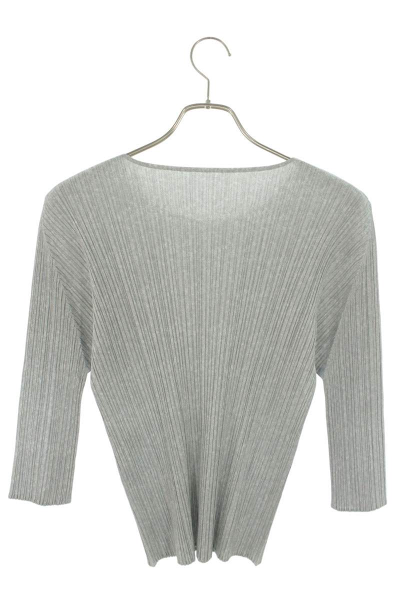Vintage Pleated Gray Long Sleeve Top Polyester Size 5