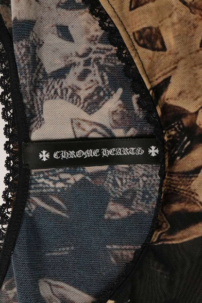 Chrome Hearts All-over Cross Sheer Sleeve Top Size XS