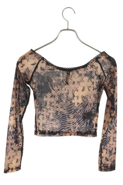 Chrome Hearts Cross Sheer Top Brown/Black Size XS