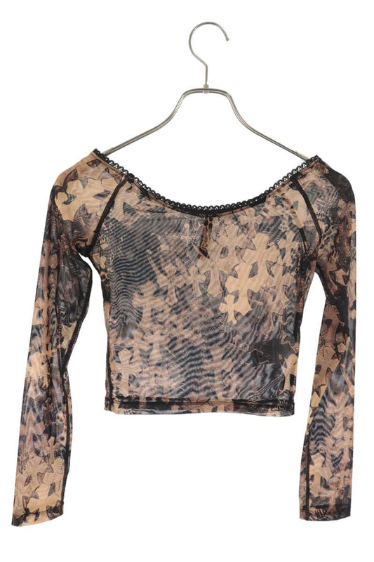 Chrome Hearts Cross Sheer Top Brown/Black Size XS