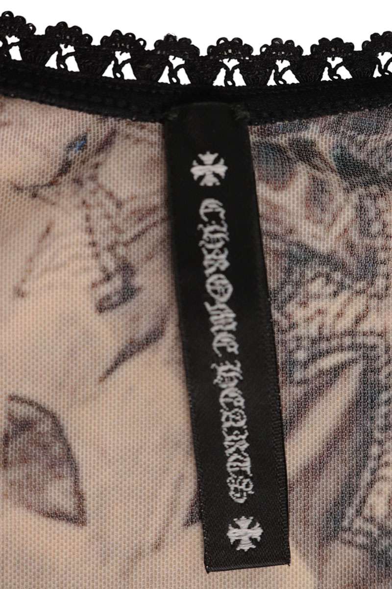 Chrome Hearts Cross Sheer Top Brown/Black Size XS