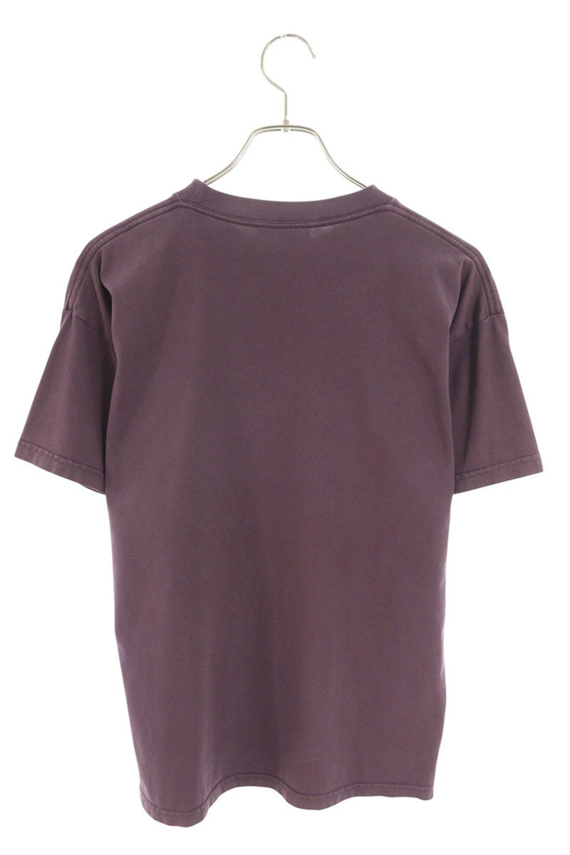 BALENCIAGA College Logo Medium Fit Dark Purple T-Shirt Size XXS