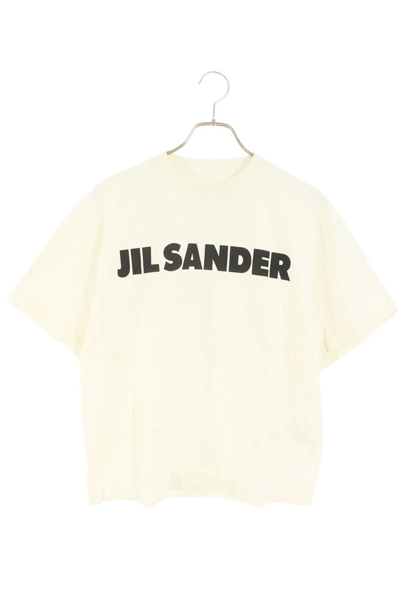 Jil Sander White Logo Print Crewneck Cotton T-Shirt Size XS