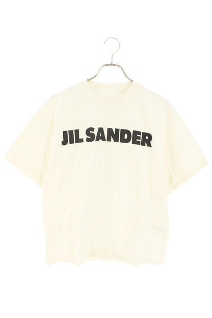 Jil Sander White Logo Print Crewneck Cotton T-Shirt Size XS