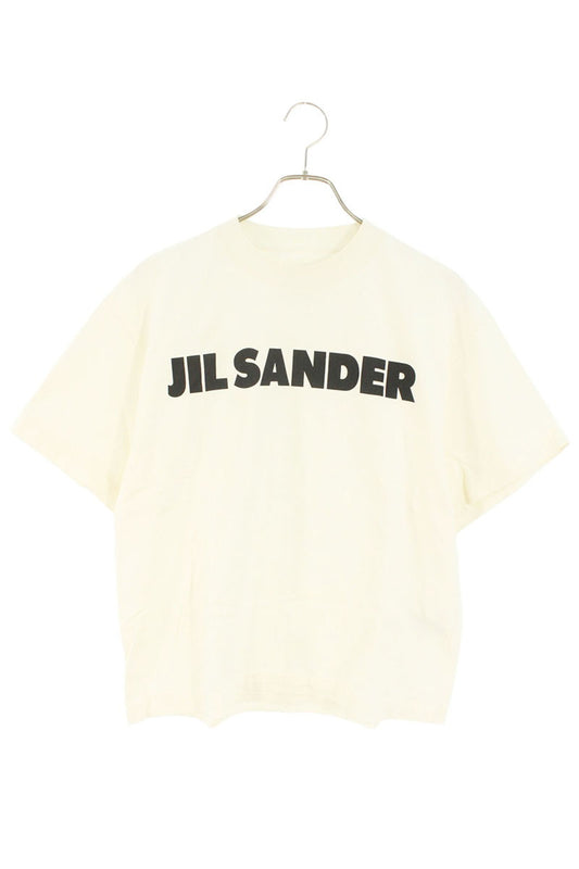 Jil Sander White Logo Print Crewneck Cotton T-Shirt Size XS