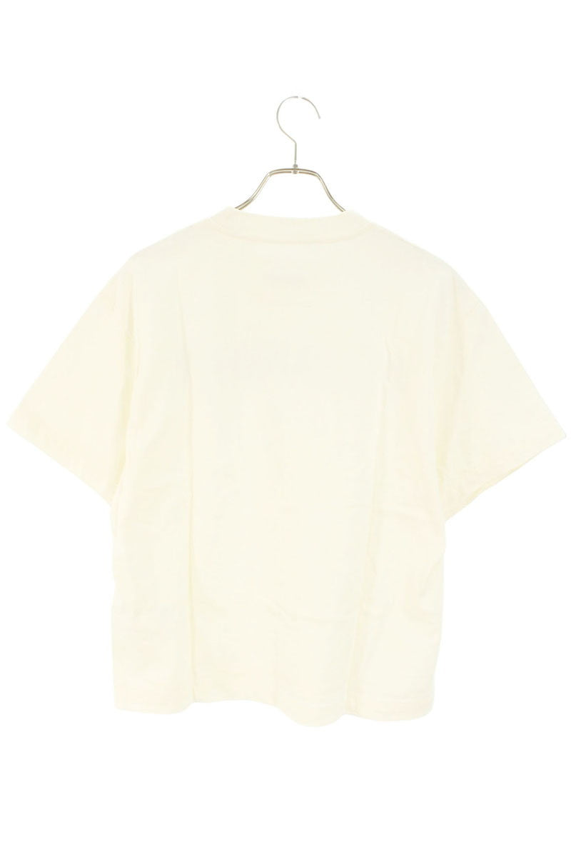 Jil Sander White Logo Print Crewneck Cotton T-Shirt Size XS